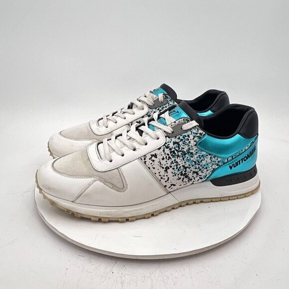 Louis Vuitton Other - Louis Vuitton Run Away Men Size UK 9 US 10 Turquoise Leather Tennis Sneakers